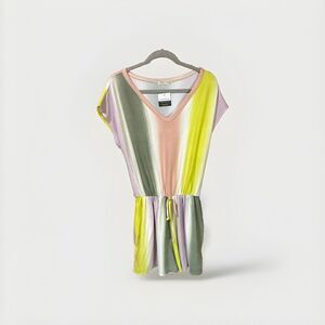 Women's Med TWENTY SECOND Striped One Piece Summer Romper Boutique NWT‎ Rainbow